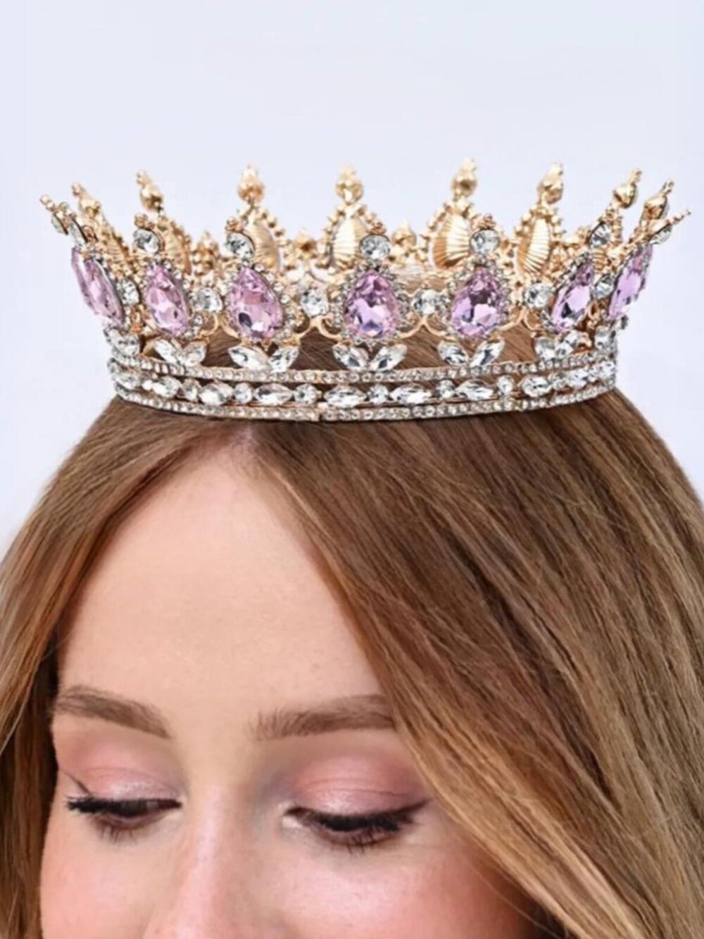 Crowns and Gold Tiaras for Women, Queen Crystal Tiaras with Sparkling Rhinestone